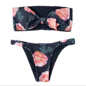NWT Flirty Floral Bandeau & Cheeky Bottom